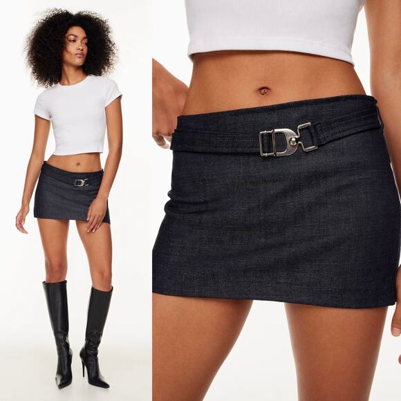 NWT EB Denim Wrap Mini Skirt‎ in Rinse Size Medium - Picture 2 of 7